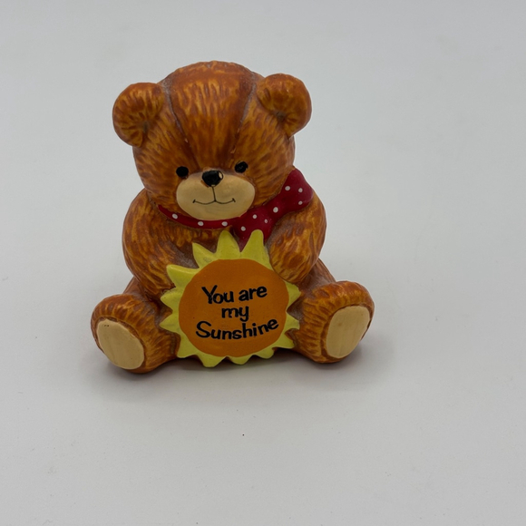 Vintage 1985 Lucy & Me Bear Figurine You Are My Sunshine Lucy Rigg Korea 3 Inch - Picture 5 of 10